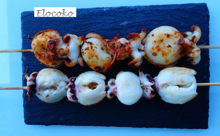 Brochettes de seiches marinées au barbecue – marinades ail-citron et épices cajun