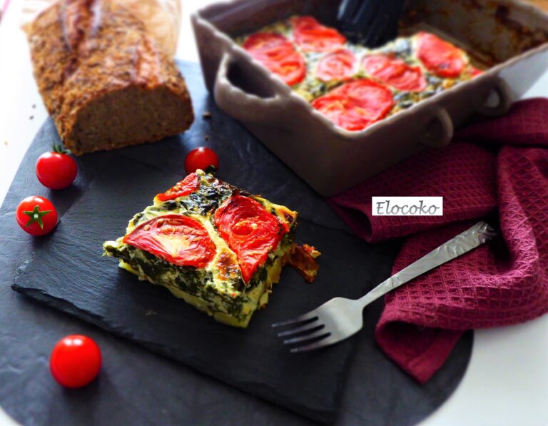 Gâteau d’épinards, tomates et pommes de terre